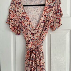 Seraphine Floral Wrap Dress with Tie Waist maternity nursing